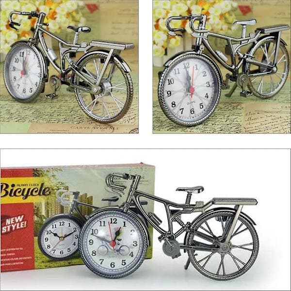 Väckarklocka cykel retro skrivbordsklocka för dekoration och tidsinställning