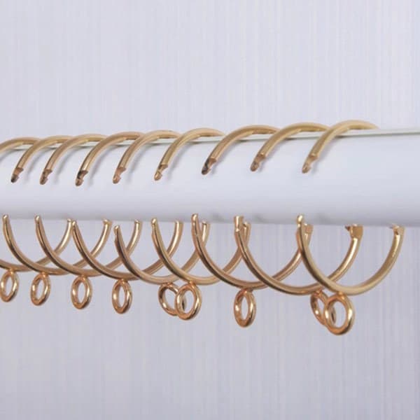 30 st Öppningsbara Guldgardinringar Öppna Metall Rostfria Draperiringar med Stift (3,8 cm)