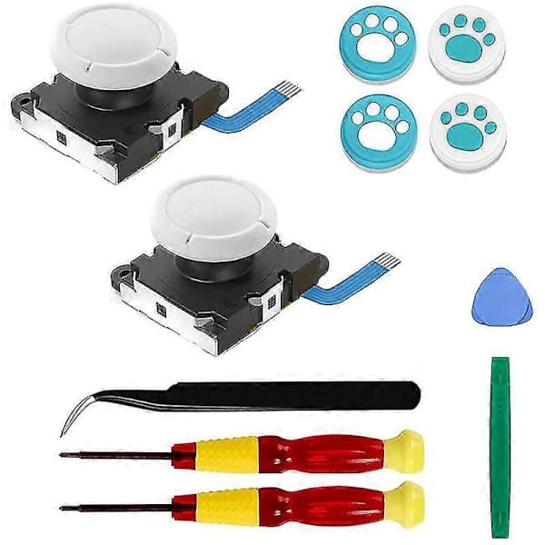 2-pak Udskiftnings Joystick Analog Thumbstick Del Til Switch Lite Controller - Med Reparationsværktøjssæt