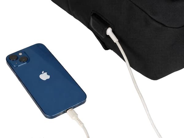 Ryggsekk med USB-port og laptoprom 18–20 L grå polyester grå gray