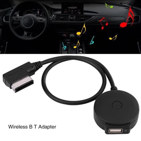(Sort) AMI MDI Bluetooth Bil USB-adapter til Audi - JA - Sort - Cigarettænder Sort