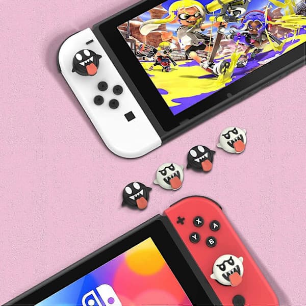 4 st Switch Tumgrepp, Mjuka Silikon Joystickskydd för Nintendo Switch/OLED/Switch Lite