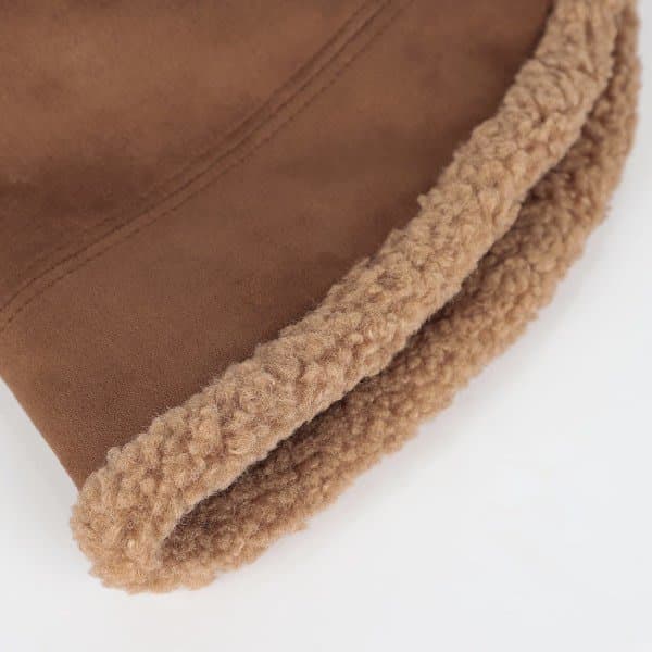 Faux Suede Hat Beanie Hue Blød Vendbar Vinterhat Bomuld Udendørs Hat (Brun)