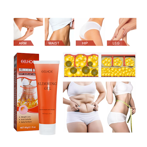 EELHOE Slimming Gel, Svett Slimming Återfuktar Och Stramar Åt Huden För Att Visa Kroppens Kurvor Kroppsformande Gel