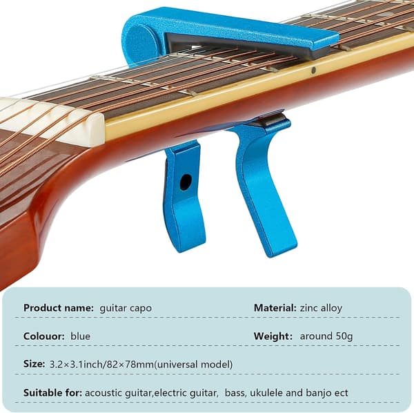 Gitarr Capo Snabbt Byte Capo för 6-strängad Akustisk Gitarr Elgitarr Klassisk Gitarr Ukulele Capo (Blå) Blue