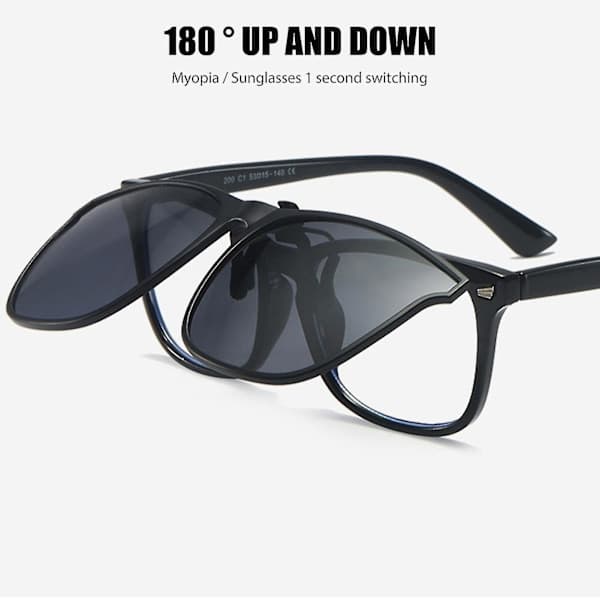 Polariserte Clip-on Flip Up Solbriller Uv400 Linser Reversibel Polarisert Klips Gradient Grå Gradient Gray