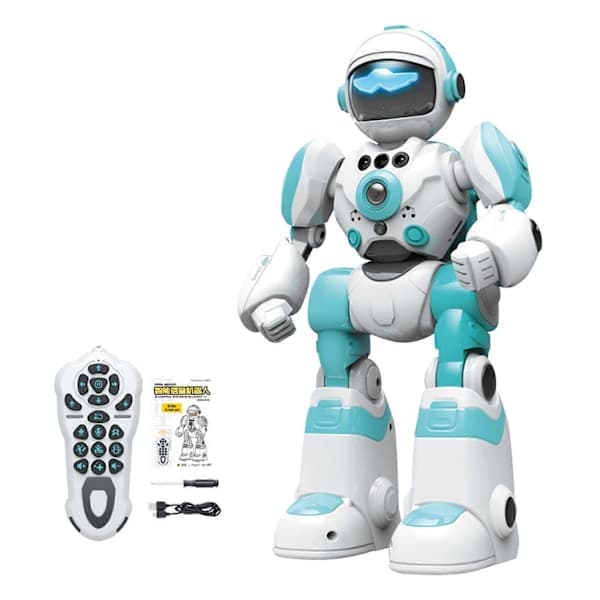 AI-röstrobot för barn, musik och dans, fjärrkontroll programmerbar leksak, blå Blue
