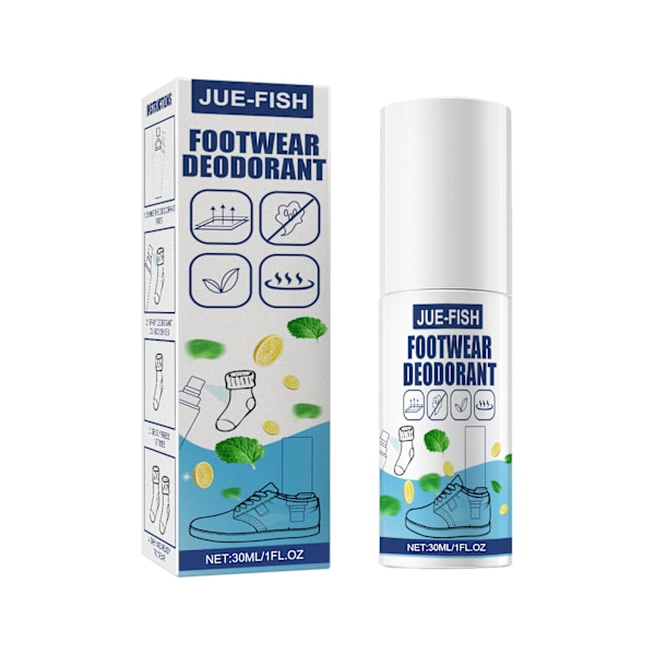 Jue-Fish Skodeodorant och Strumpspray, Deodorant Luftfräschare för Skor, Strumpor och Skoskåp