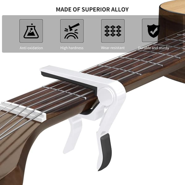 Gitarr Capo Snabbt Byte Capo för 6-Strängad Akustisk Gitarr Elgitarr Klassisk Gitarr Ukulele Capo (Vit) White