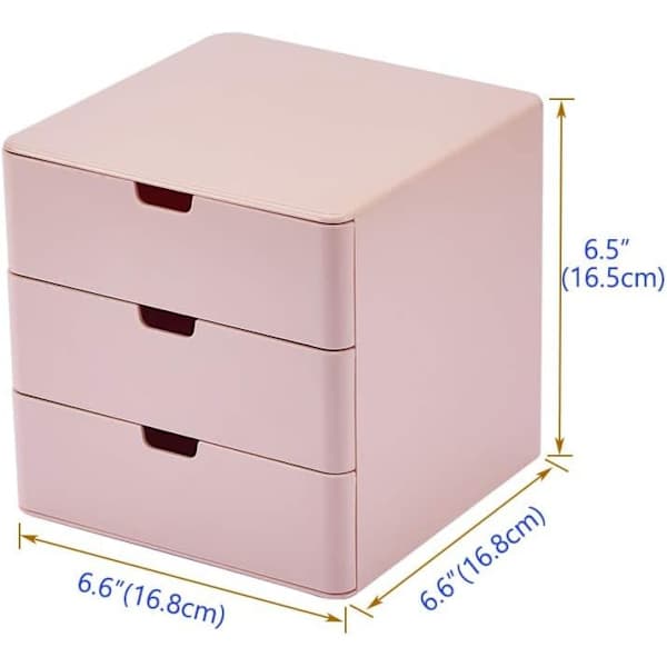 Skuffe Makeup Organizer, Kompakt Opbevaringskasser Lille Størrelse Pink