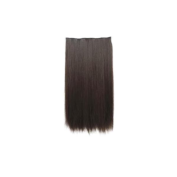 Clip-on Hårextensions - Krøllete & Rett Hår - 70 cm Mørkebrun one size Rakt - Mörkbrun