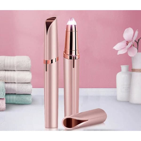 Trimmer med LED för ögonbryn/näshår/ansiktshår/bikini Roséguld