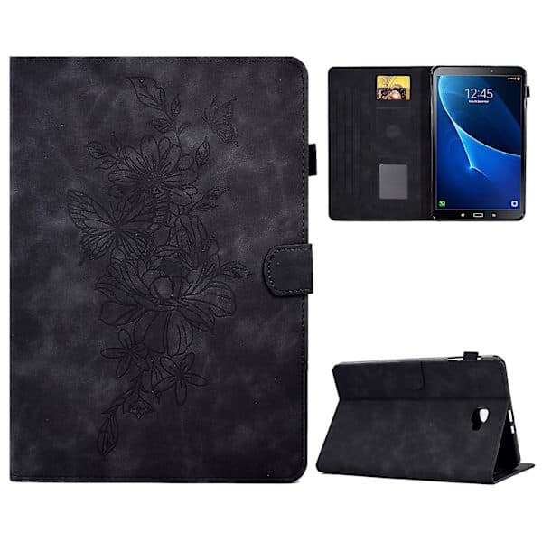 Til Samsung Tab A 10.1 T580/T585 (2016) Præget Flatbed Sort Sort Samsung Galaxy Tab A 10.1 (201 Black