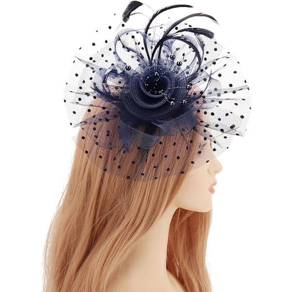 Cocktail Tea Party Hatt Hodeplagg Blomsternett Hodebånd Fjær Hårbånd for Kvinner