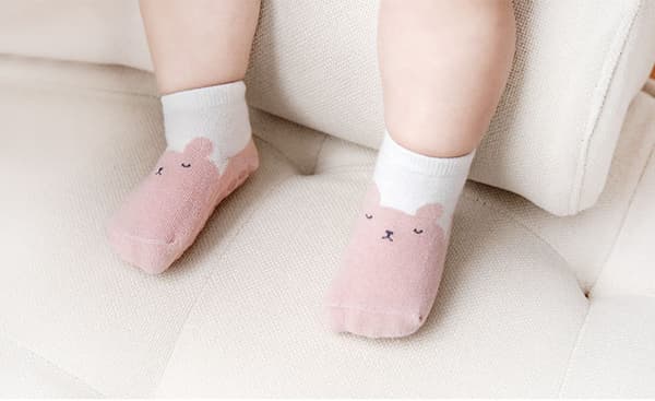 5-pack barn strumpor med antislip-Djur M(1-3Y)