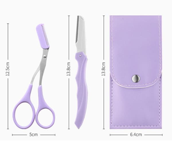 Ögonbrynstrimmerset - Eyebrow Razors Kit - Eyebrow Shaping Knife Sax lila