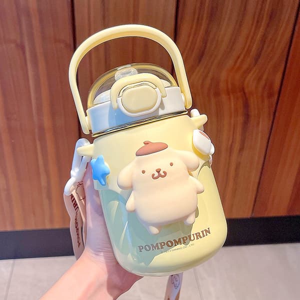 Barnkopp Rostritt Sugerör Vattenflaska - Sanrio Termosmugg 700ml rosa