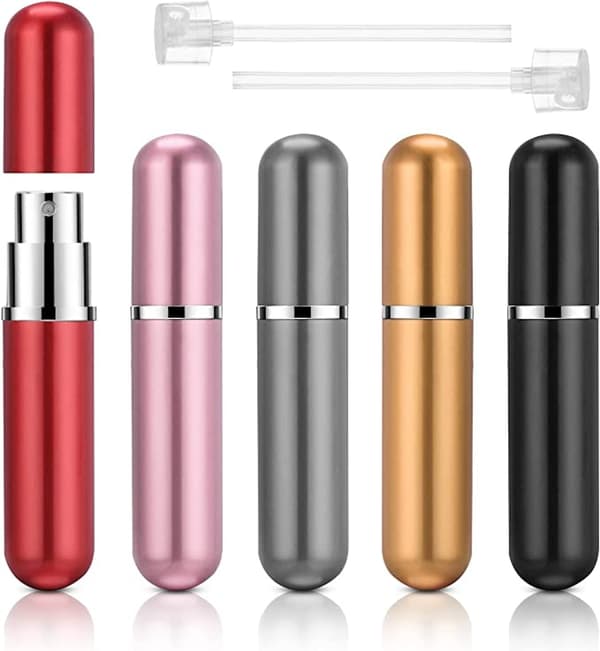 2st - Påfyllningsbar sprayflaska för resor eller utekväll 5ml röd