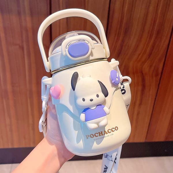 Barnkopp Rostritt Sugerör Vattenflaska - Sanrio Termosmugg 700ml vit
