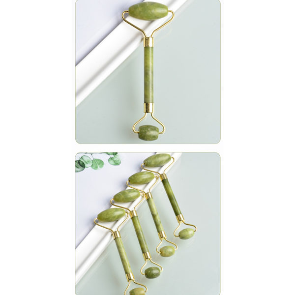 Jade Roller Ansiktsmassage Roller Ansiktsroller Gua Sha-JUL grön