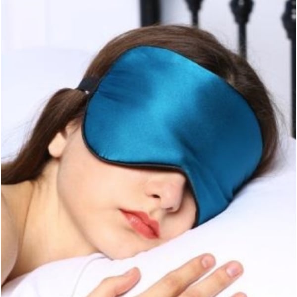 Sovmask / ögonmask - 100% silke - Blå Blue