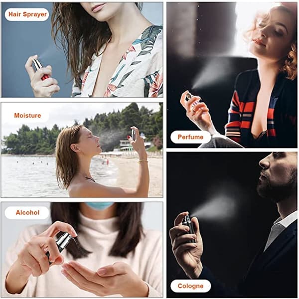2st - Påfyllningsbar sprayflaska för resor eller utekväll 5ml silver