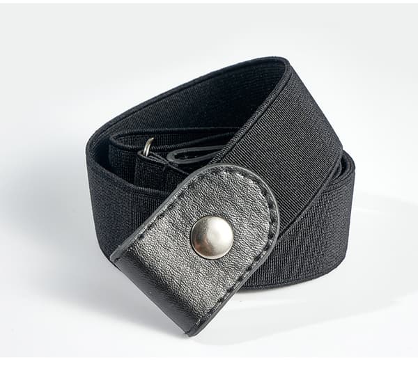 Midjebälte Buckle Free Justerbart Bälte Unisex Elastiskt Bälten - Julklappa svart