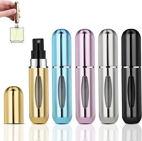 2st - Påfyllningsbar sprayflaska för resor eller utekväll 5ml silver