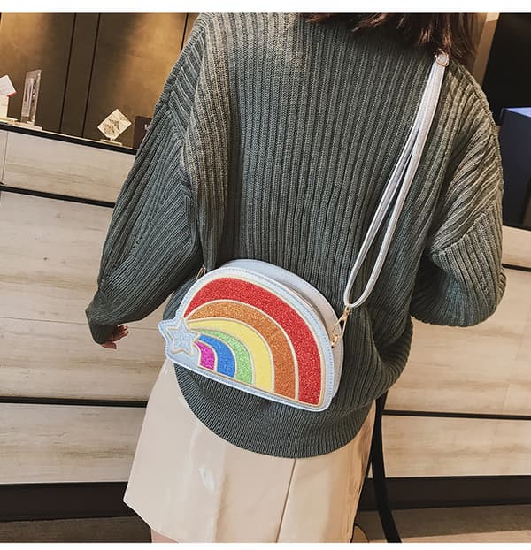 Glittrig Rainbow Väska Blå-Julklappa - Julklappa blå