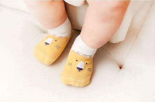 5-pack barn strumpor med antislip-Djur M(1-3Y)