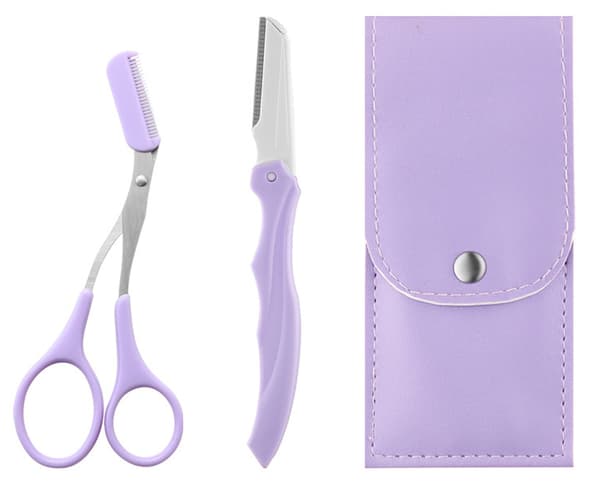 Ögonbrynstrimmerset - Eyebrow Razors Kit - Eyebrow Shaping Knife Sax lila