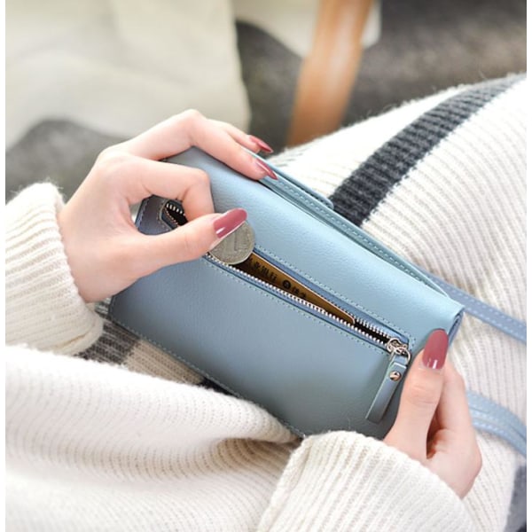Modern multifunktionell axelremsväska för mobil, plånbok mm - Ro Rosa