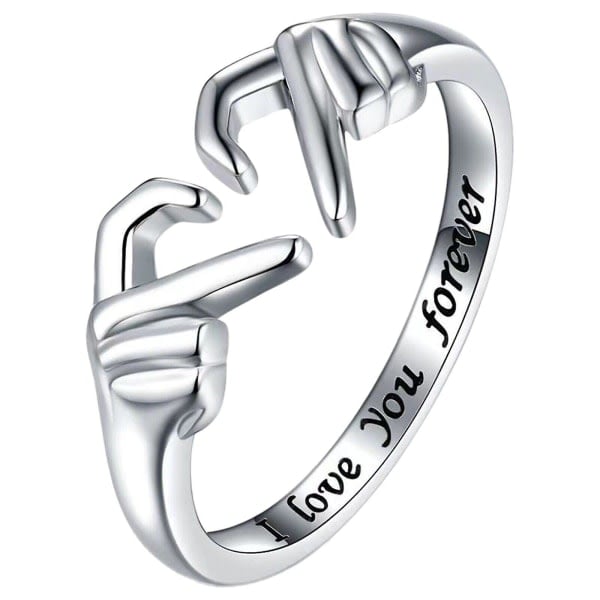 Till min vackra dotter, jag älskar dig för evigt, ring, mode, hjärtring, klar, justerbar, öppen, stängd, silver