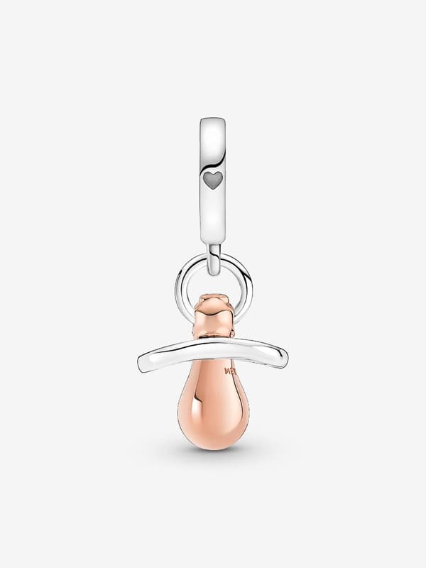 - Berlock med napp - Sterling silver, 14k roséguldplätering