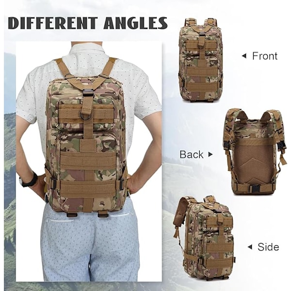 30L Vedenpitävät vaellusreput Monitoiminen matkareppu Vaellus Ulkoilu Pyöräily Kiipeilyreppu Camuflaje Color 01