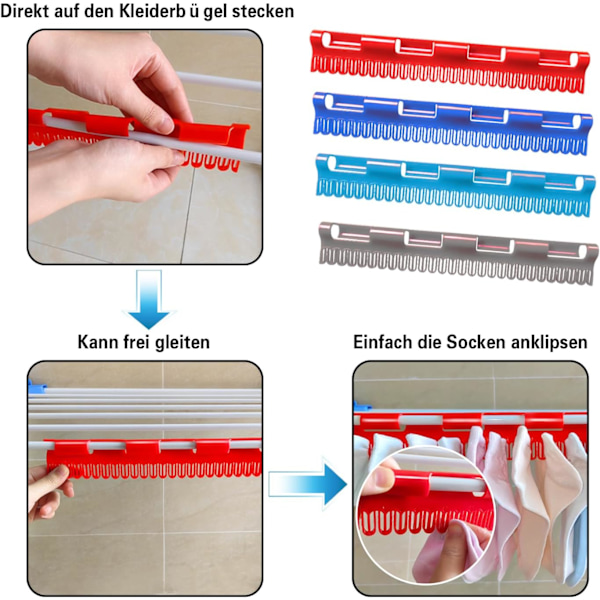 4 stycken strumptorkställ, vindtäta, torkställ, plastgalgar för strumpor, underkläder, små kläder