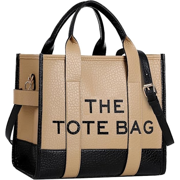 Toteväska för Kvinnor, PU Läder Tote Bag, Stor Kapacitet Damläder med Justerbar Rem Topphandtag Väska Crossbody Väska Brown