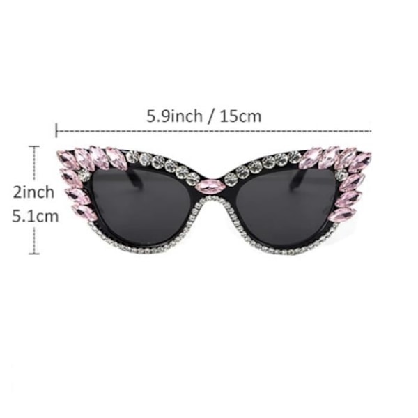 Solglasögon - Cateye Retro - UV400 Skydd - Strass - Dam