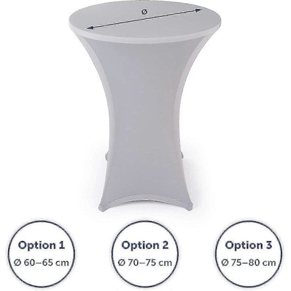 Eleganta Antracit Stretchöverdrag Bar Bordsöverdrag för Bistrobord Silver  gray 80  2 Set