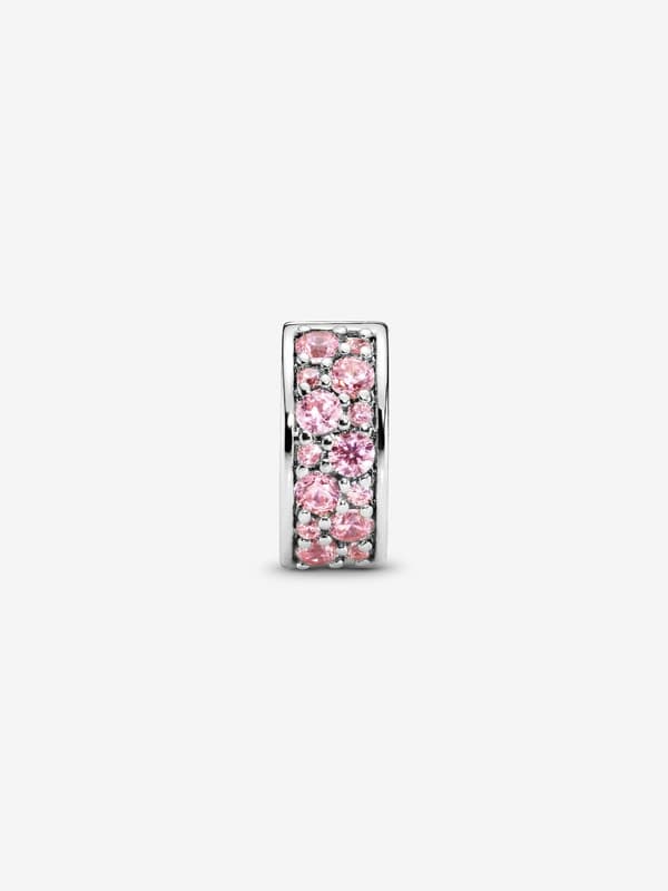 - Pinkki Pavé-klipsi - Sterlinghopea