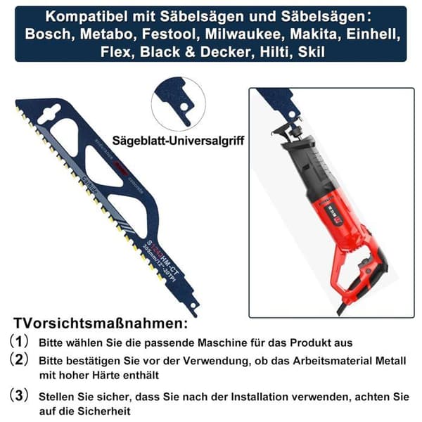 Volframikarbiditeräksinen edestakainen sahanterä (305mm (S1243HM))