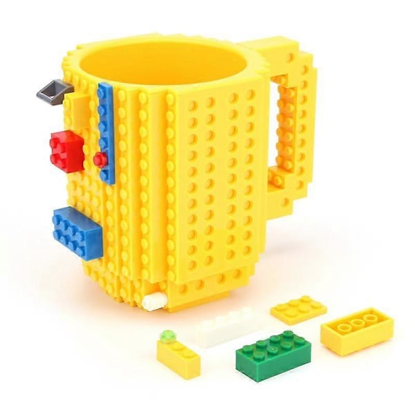 350 ml Sjov Byg En Klods Krus Nyhed Kaffekrus/Kopper Te Drikke Kop DIY Blok Puslespil Krus yellow