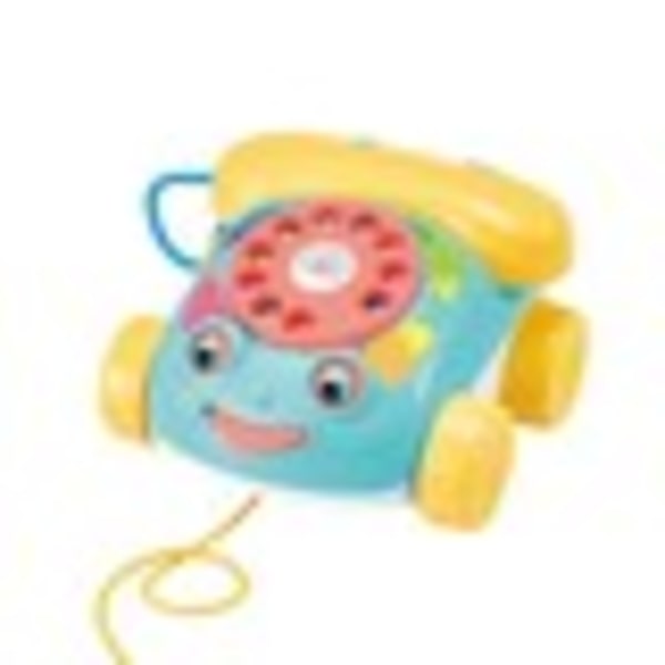 Barneleke telefon multifunksjonell tidlig barndom musikk læremaskin pedagogiske læremidler trekk-ledning telefonbil 0-3 år Blue