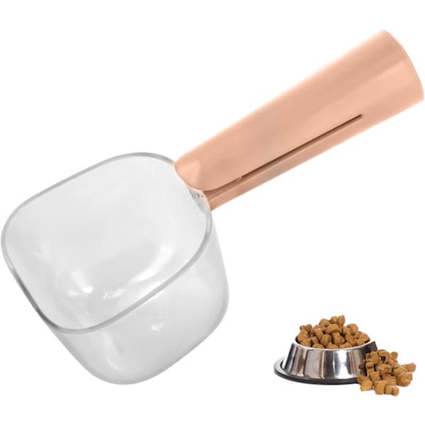 (Pink) Målebæger til kæledyrsfoder, hundefoderpose, kattefodreske, hundefodermålebæger 250 ml
