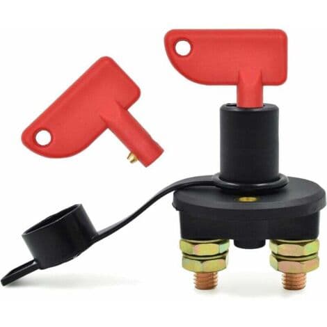 Bilbatteri-isolatorafbryder, 12/24V, 500A maks., Nød-bilbatteri-isolatorafbryder, Batteriafbryder til lastbiler, både og køretøjer