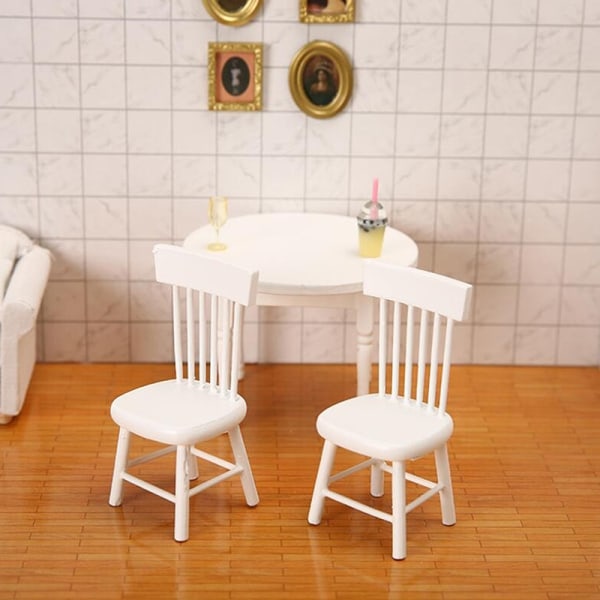 1/12 dukkehus miniature møbler hvidt træ spisebord