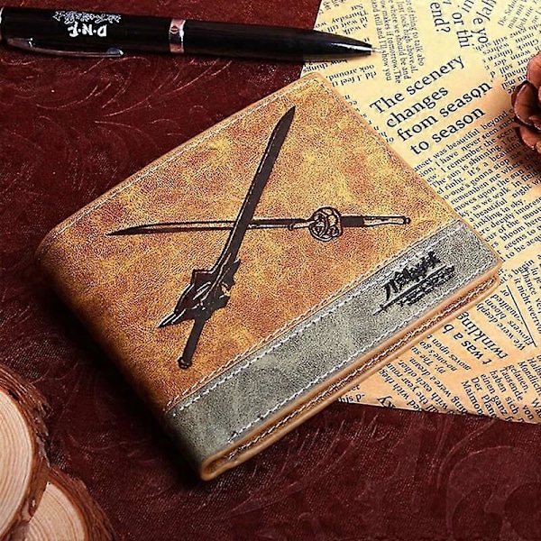 Lompakko Anime Attack On Titan PU-nahka Miesten lompakko Jiyuu no Tsubasa Lyhyt lompakko Sword Art Online