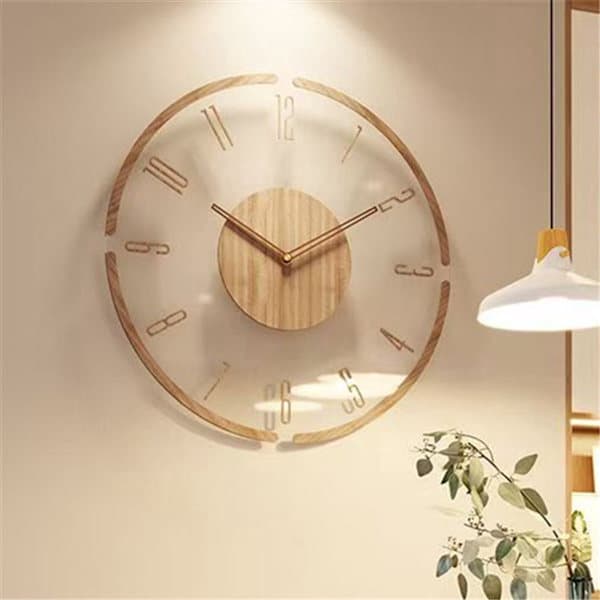 Rund tyst väggklocka, batteridriven, dekorativ klocka för vardagsrum/sovrum, 30 cm