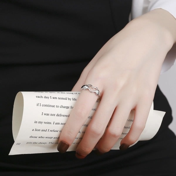 Till min vackra dotter, jag älskar dig för evigt, ring, mode, hjärtring, klar, justerbar, öppen, stängd, silver