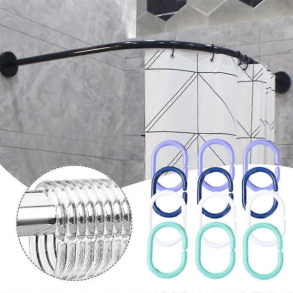 Dusjforhengskrok for bad Multifunksjonell Slitesterk Krok for Toalett clearance